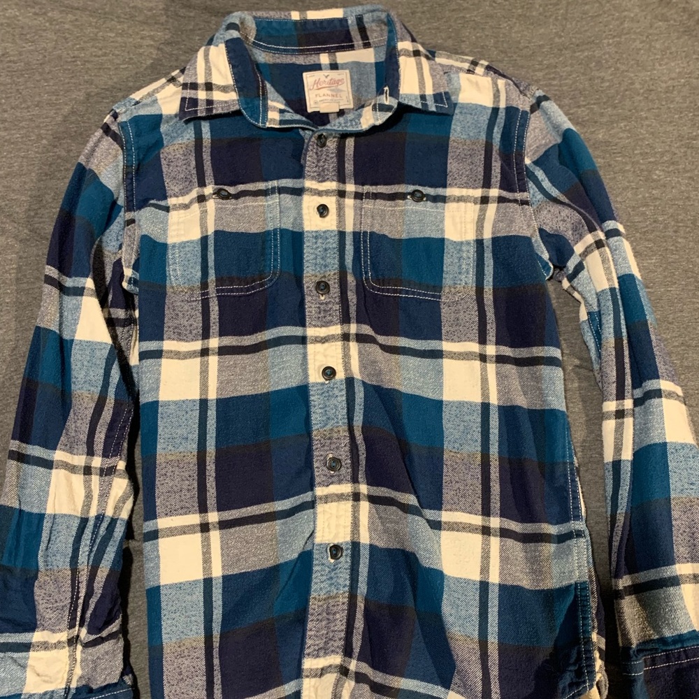 American eagle blue flannel shirt
